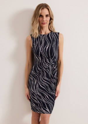 Navy / White Phase Eight Josey Pearl Dress | 4710AVFOD