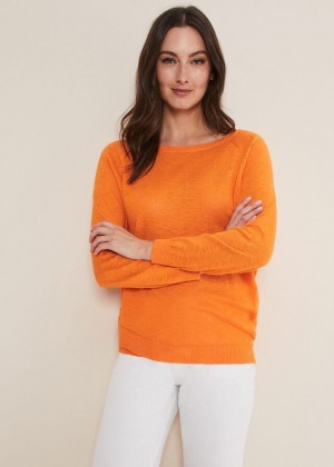 Orange Phase Eight Melina Wrap Hem Knitwear | 9360FNQTL