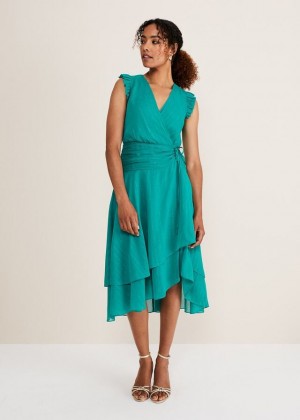 Peacock Phase Eight Cressinda Ruched Dress | 7968CPWMU