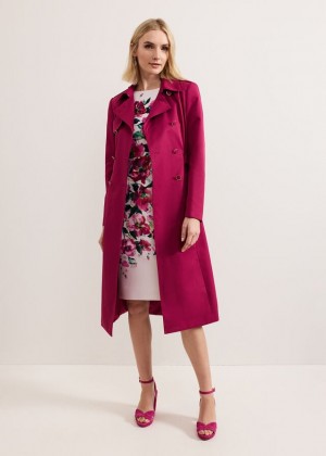 Pink Phase Eight Cheryl Trench Coats | 5483KVATH