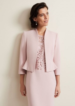 Pink Phase Eight Daisy Peplum Jackets | 6801BVUHZ