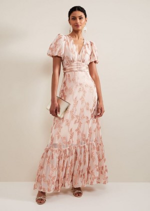 Pink Phase Eight Genette Jacquard Dress | 1784LQFAJ