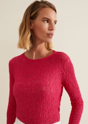 Pink Phase Eight Lainey Lace T Shirts | 9541AHBQK