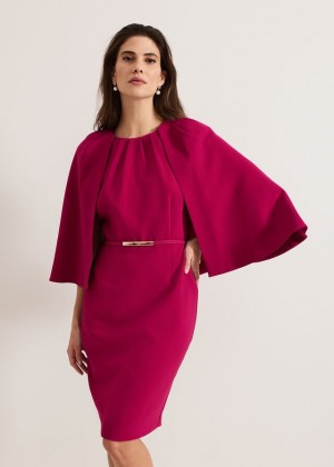 Pink Phase Eight Veronica Cape Dress | 3876LXEYJ