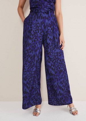 Purple Phase Eight Coletta Leopard Prints Trousers | 3428CHXPJ