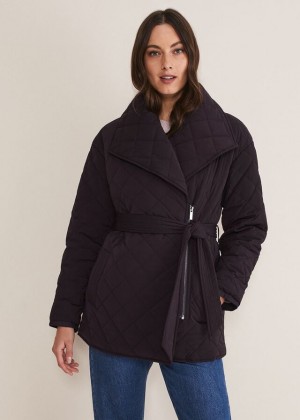 Purple Phase Eight Nila Quilted Puffer Coats | 9152XZJBI