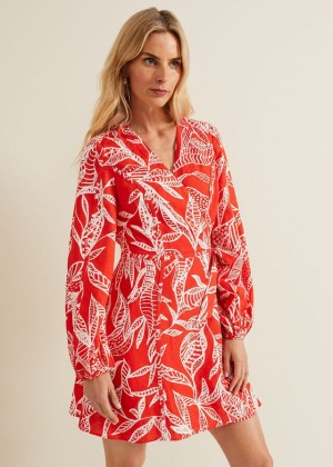 Red Phase Eight Charlotte Red Wrap Dress | 0621OSUWH