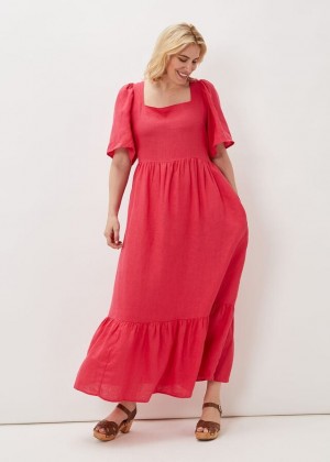 Red Phase Eight Emaline Linen Dress | 9108WPKRJ