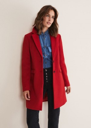 Red Phase Eight Lydia Red Wool Smart Coats | 1870PNRHE