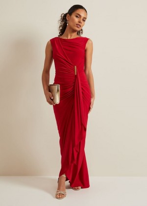 Red Phase Eight Petite Donna Dress | 4521GHEPF