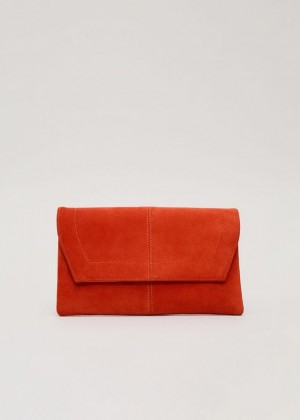 Red Phase Eight Square Suede Bags | 5612MFGRV