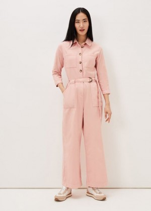 Rose Phase Eight Jarah Denim Jumpsuit | 5768TDKOQ