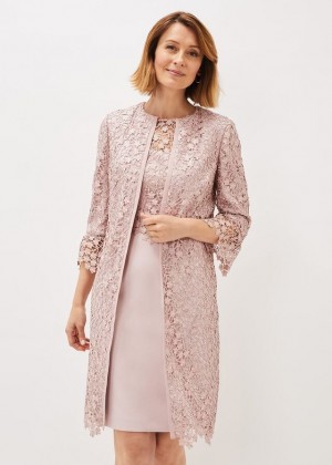 Rose Phase Eight Mariposa Lace Occasion Jackets | 7613YXVGT