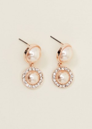 Rose / Gold Phase Eight Pearl And Stone Drop Jewellery | 2314OTAPS