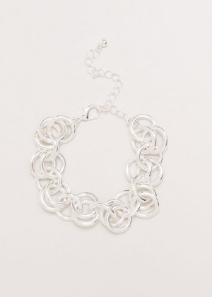 Silver Phase Eight Circular Chain Link Jewellery | 4860TRQBJ