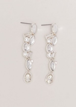 Silver Phase Eight Stone Drop Jewellery | 2634HRYVS