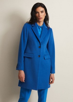 Turquoise Phase Eight Lydia Blue Wool Smart Coats | 7042BPQXC