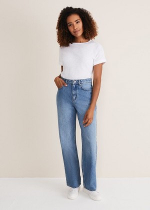 Wash Phase Eight Eleyana Mid Wash Wide Leg Jeans | 5032SNHEA