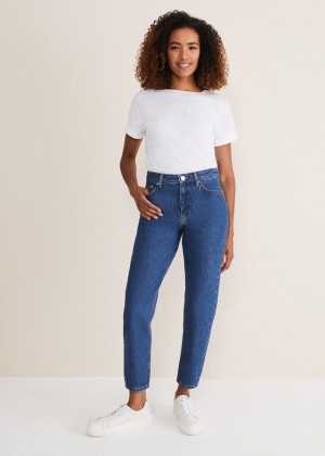 Wash / Blue Phase Eight Prue Mom Trousers | 6789XHNRK