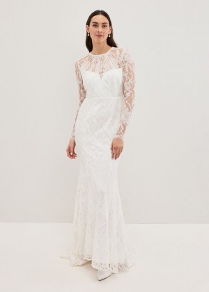 White Phase Eight Aneeta Lace Wedding Dress | 7208NRXEF