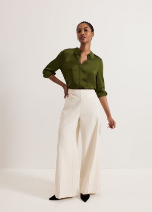 White Phase Eight Elodie Wool Trousers | 5092KJVFB