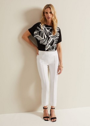 White Phase Eight Miah Capris Trousers | 0628ODWNI