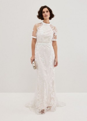 White Phase Eight Poppy Embroidered Wedding Dress | 8650YZCMO