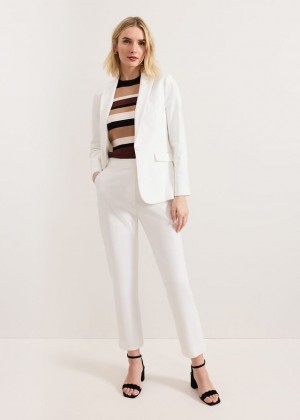 White Phase Eight Ulrica Tapereds Trousers | 6749HTVGR