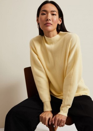 Yellow Phase Eight Hannah Funnel Neck Knitwear | 0476HMPDQ