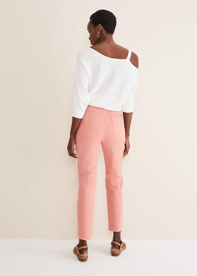 Apricot Phase Eight Karlie Button Through Straight Leg Trousers | 2984ECVWD