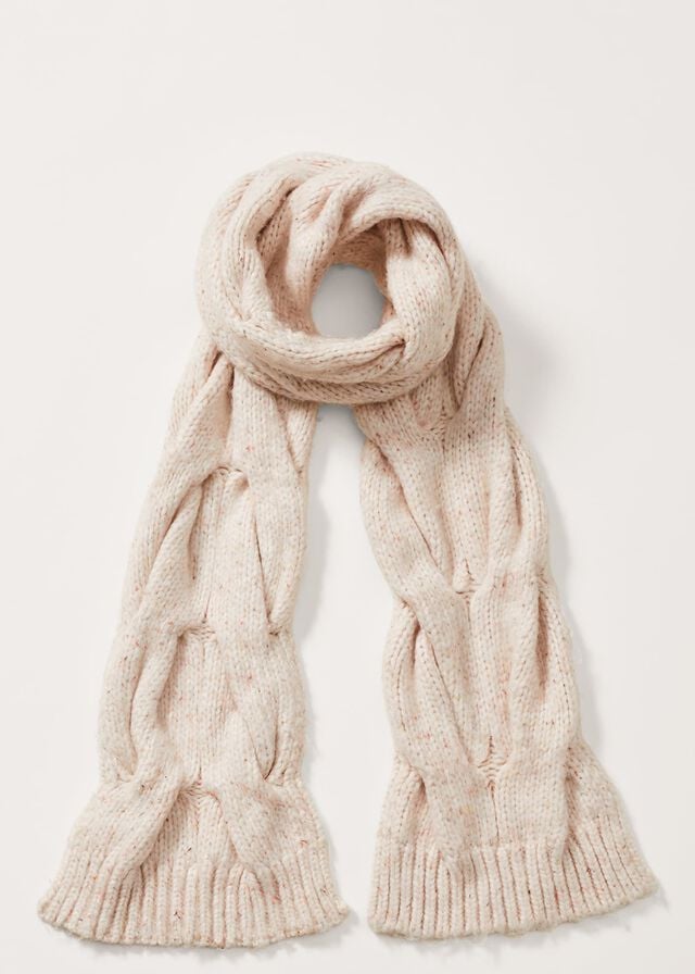 Beige Phase Eight Cattie Cable Scarves | 9837BQGDF