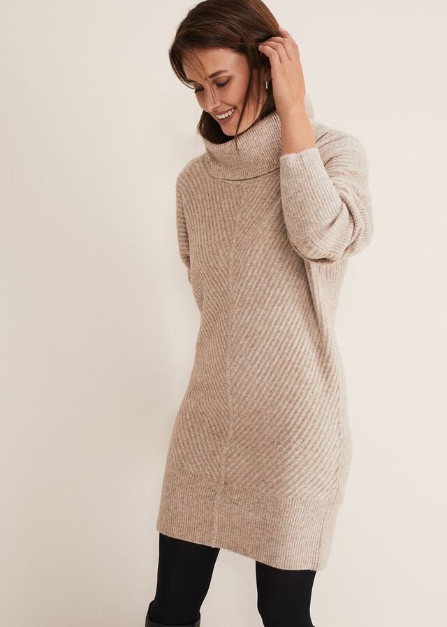 Beige Phase Eight Fillipa Tunic Knitwear | 4189EHQRV