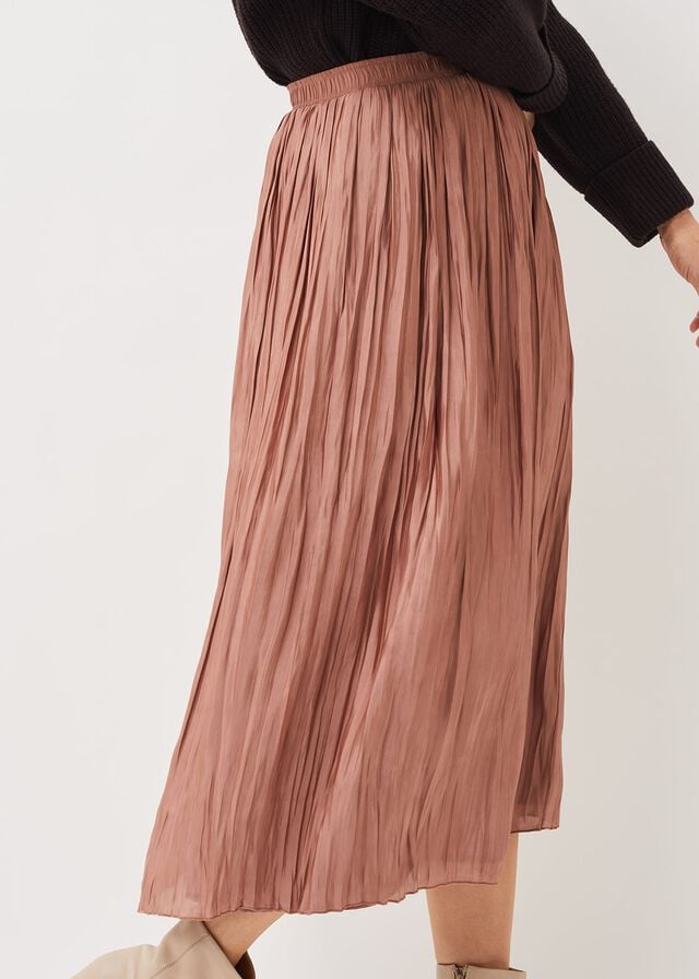 Beige Phase Eight Kate Plisse Skirts | 9680MPORQ