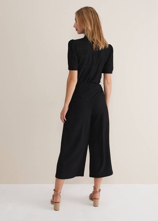 Black Phase Eight Audrea Wide Leg Culottes Trousers | 5714GSYUF