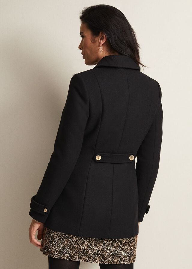 Black Phase Eight Aurelie Wool Smart Coats | 4307AMCSR