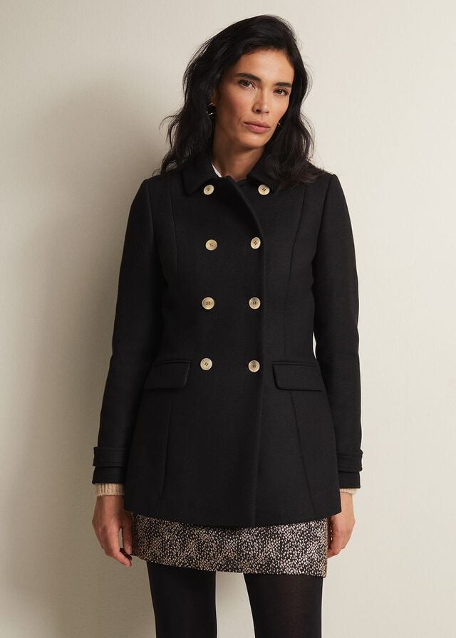 Black Phase Eight Aurelie Wool Smart Coats | 4307AMCSR