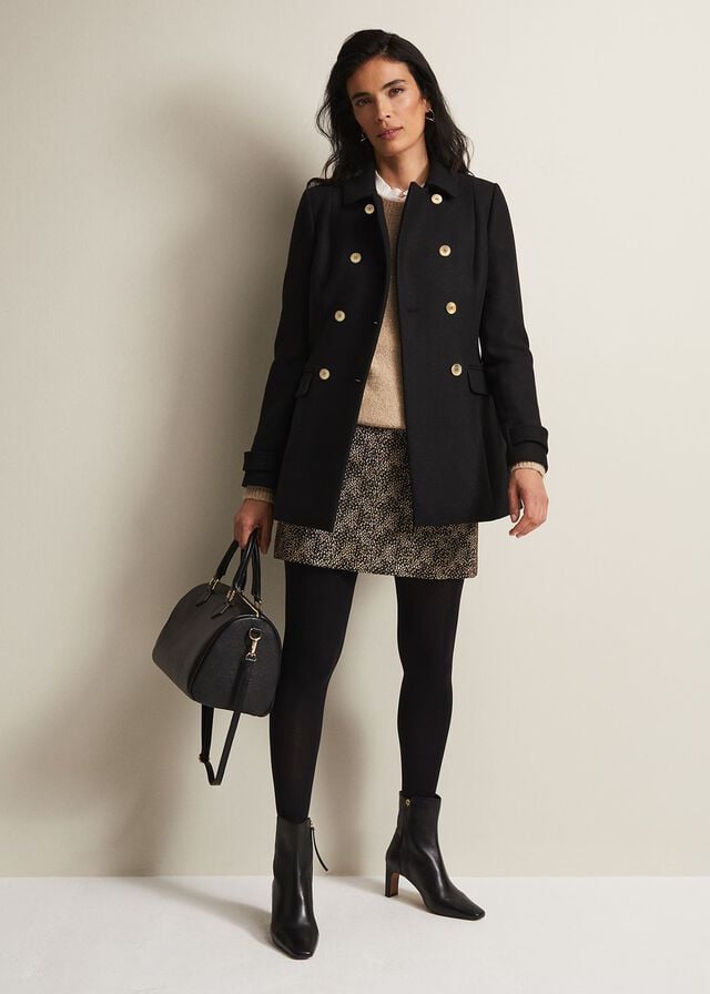 Black Phase Eight Aurelie Wool Smart Coats | 4307AMCSR