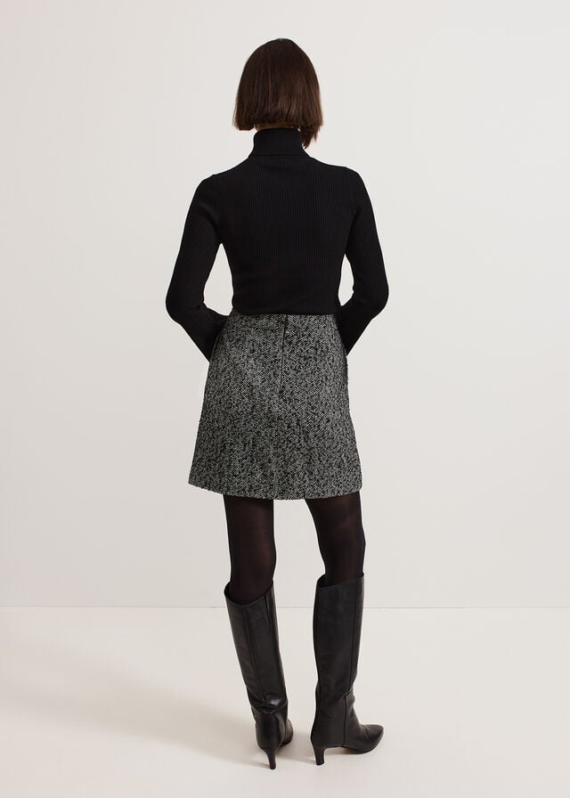 Black Phase Eight Ayame Textured Skirts | 5140SHWYI