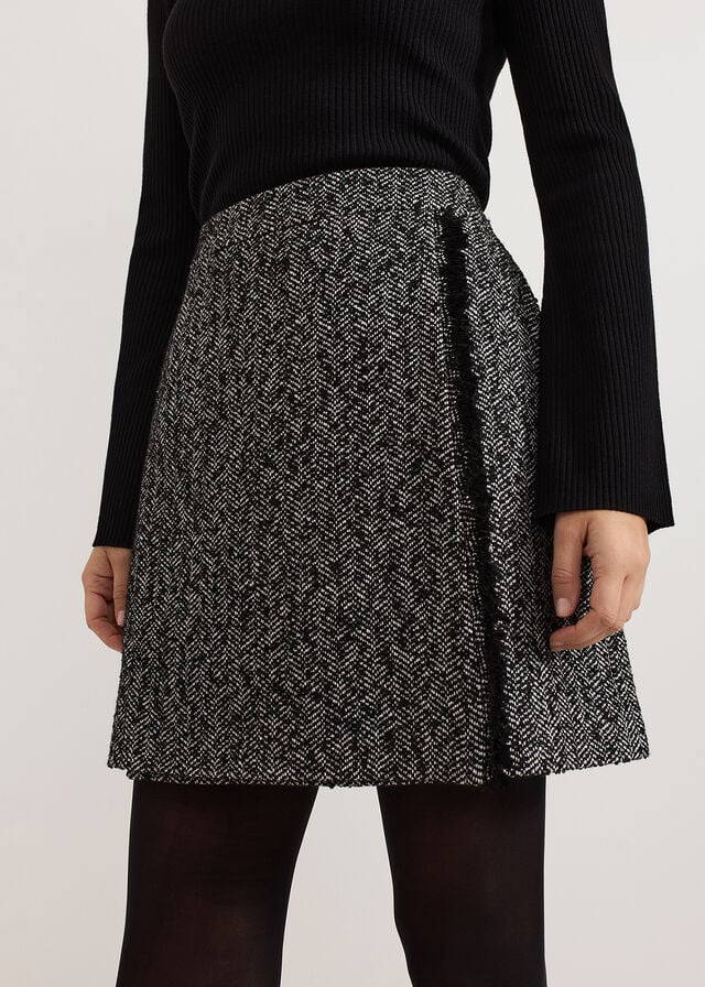 Black Phase Eight Ayame Textured Skirts | 5140SHWYI