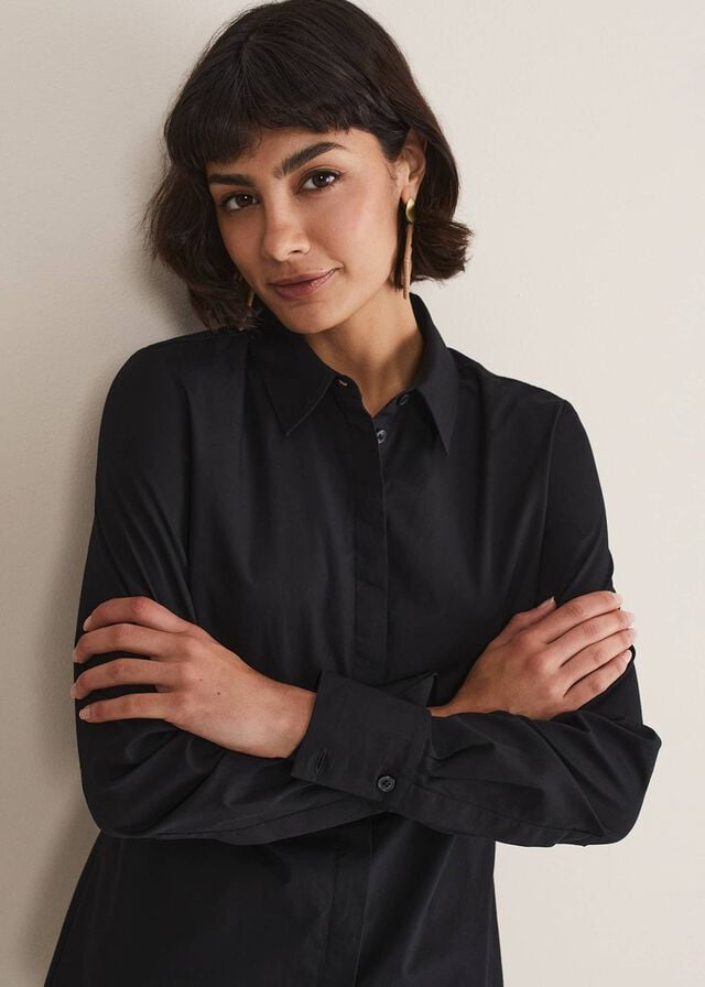 Black Phase Eight Black Fitted Shirts | 7598AKTER