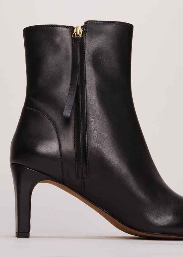 Black Phase Eight Black Leather Boots | 8527MPZCK