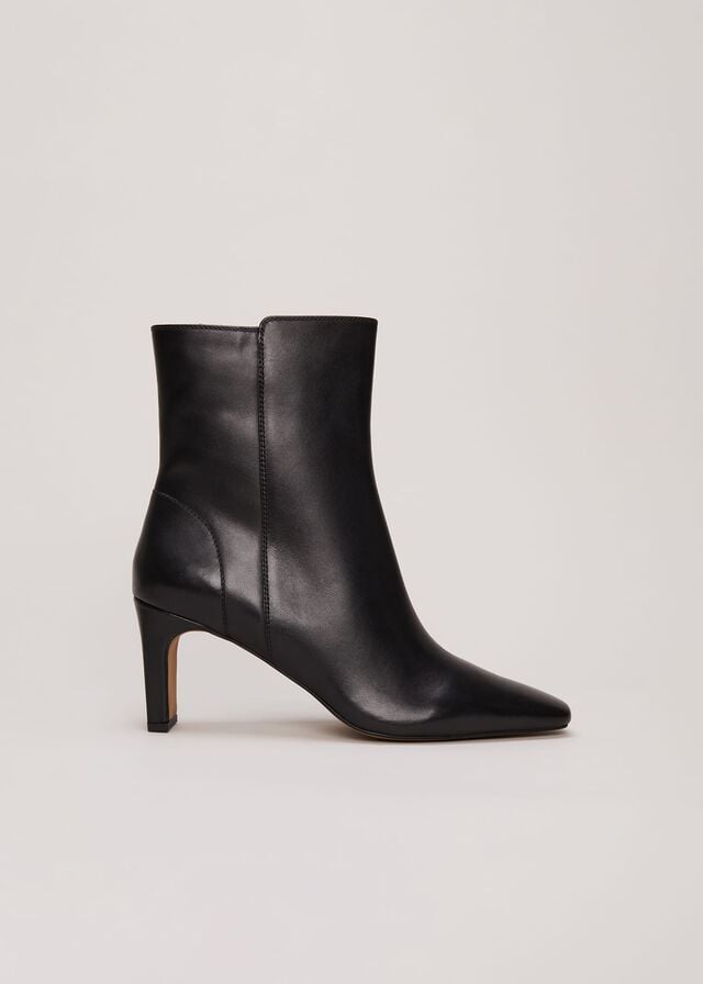 Black Phase Eight Black Leather Boots | 8527MPZCK