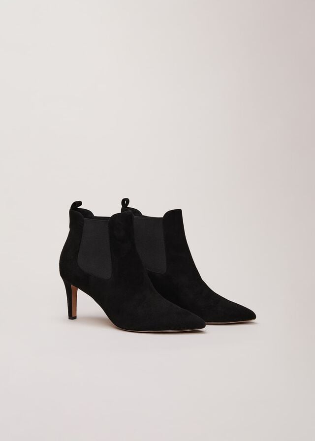 Black Phase Eight Black Suede Boots | 1325PSGYF