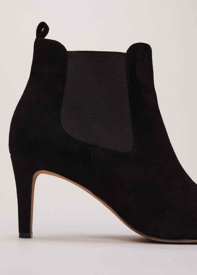 Black Phase Eight Black Suede Boots | 1325PSGYF