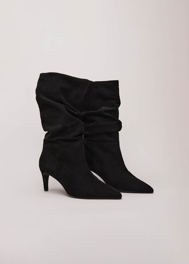 Black Phase Eight Black Suede Boots | 6417XRFSG