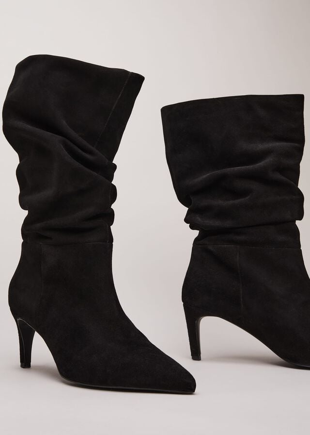 Black Phase Eight Black Suede Boots | 6417XRFSG