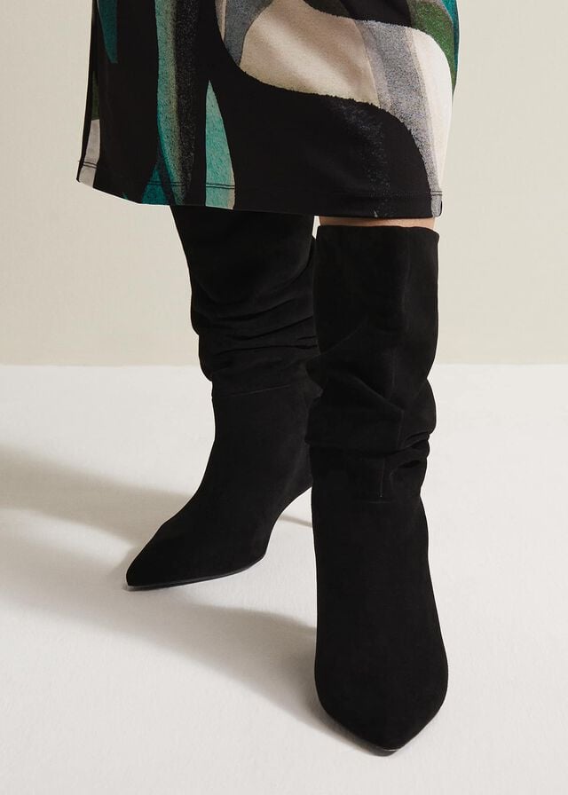 Black Phase Eight Black Suede Boots | 6417XRFSG