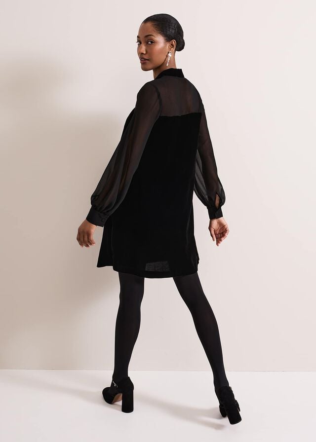 Black Phase Eight Black Velvet Dress | 4859IFUTB