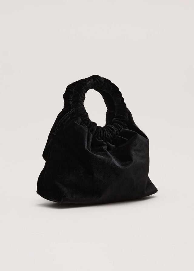 Black Phase Eight Black Velvet Twist Handle Grab Bags | 7219EWKDI