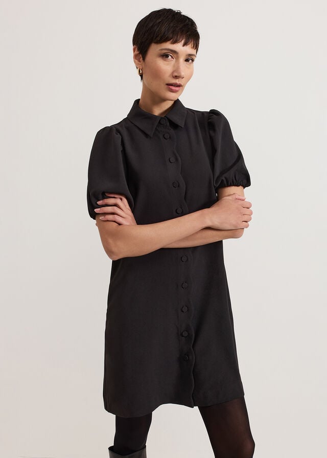 Black Phase Eight Candice Scallop Dress | 5403LKTRU